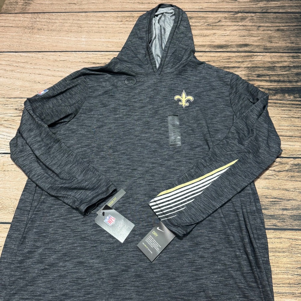 Nike New Orleans Saints Hoodie Mens 3XL Gray NFL Dri-FIT On Field AR8492-010 NWT